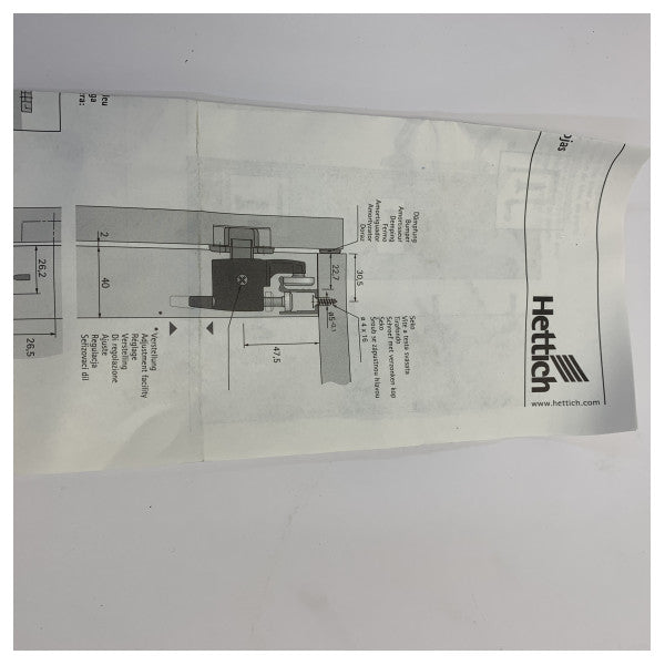 Hettich Wingline 780 Folding Hinge Left - 9080212