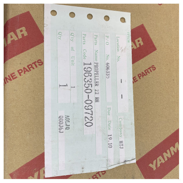 Yanmar ZT Sterndrive Stainless Steel Propeller 22 Inch RH - 196350-09720