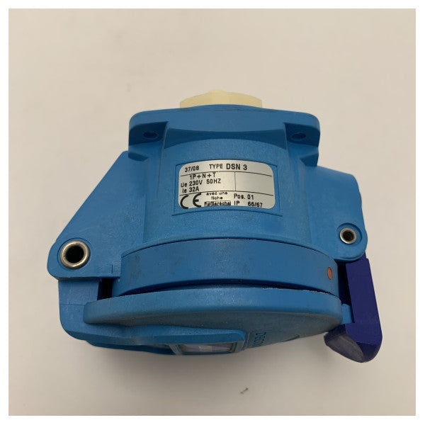 Marine Grade 32A 230V IP66/IP67 Waterproof Polycarbonate Shore Power Socket for Boats and Yachts