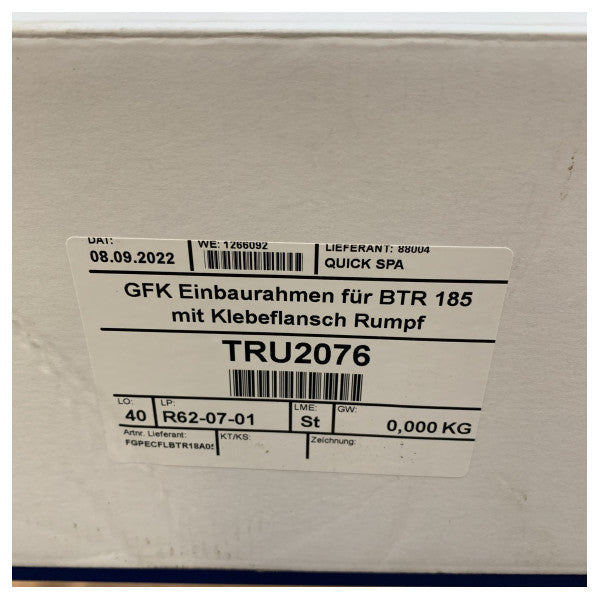 Snabb GRP Bygg-in Ram för BTR 185 Bågthrusters - FGPECFLBTR18A05