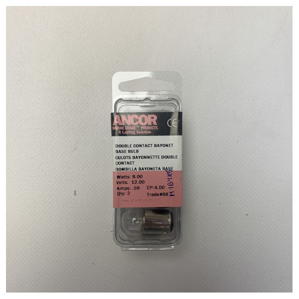 12V 8W Marine Bayonet Base Light Bulb – Durable Boat and Yacht Replacement Lamp Pack of 2