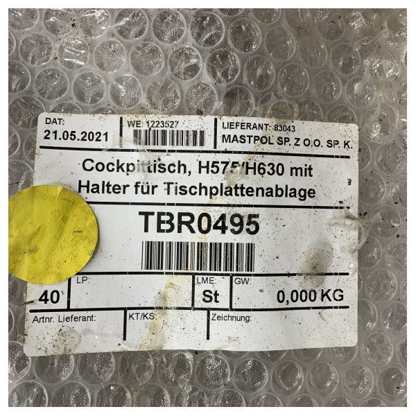 Hanse Yachts 575 och 630 rostfritt stål cockpitbord stöd - TBR0495