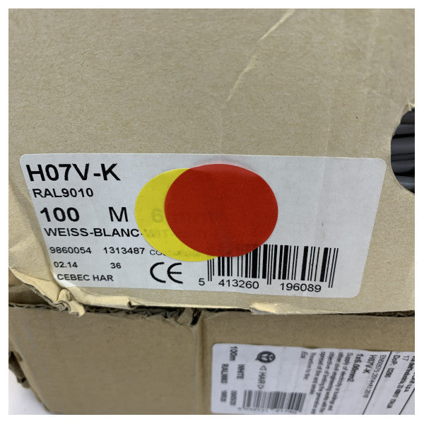 EUPEN KABEL H07V-K 115m 6mm² Flexible Einaderleitung Weiß