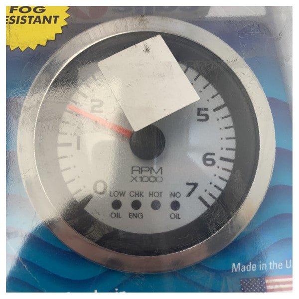 Teleflex 7000 RPM Tachometer White With Indicators - 65554SFE