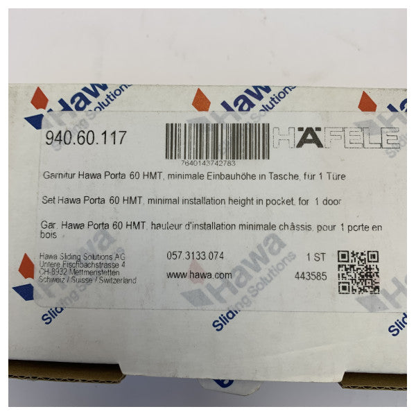 ハフェレ ポルタ 60 HMT スライドドアシステム用取り付けキット - 940.60.117