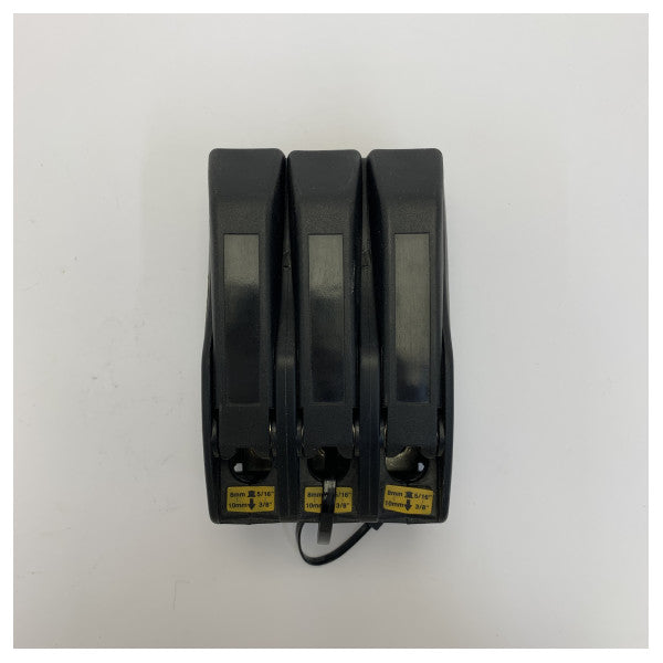 Lewmar D1 Poulie de corde triple 10 à 12 mm noire - 29101312BK