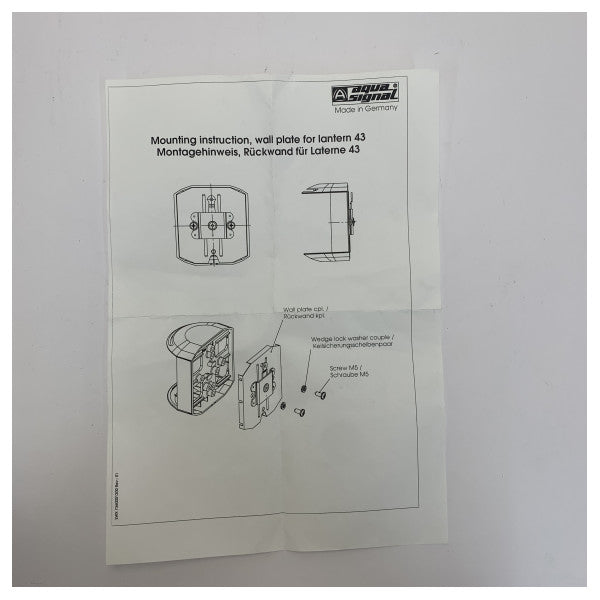 Aqua Signal 12240020 Series 43 Mounting Plate for Navigation Light Stainless Steel