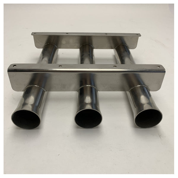 Nautinox Marine Stainless Steel Fishing Rod Holder 3 Tubes - 2166