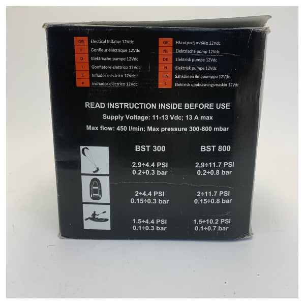 Scoprega BST-800 Electric Marine Air Pump 12V for Dinghy Inflating