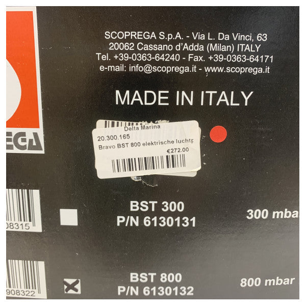 Scoprega BST-800 Electric Marine Air Pump 12V for Dinghy Inflating