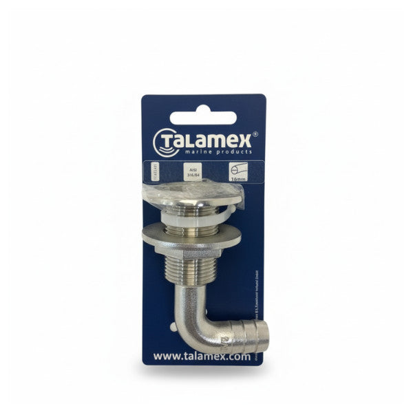 Talamex 17613001 Stainless Steel 316 Right-angle Hull Fitting Yacht Hardware