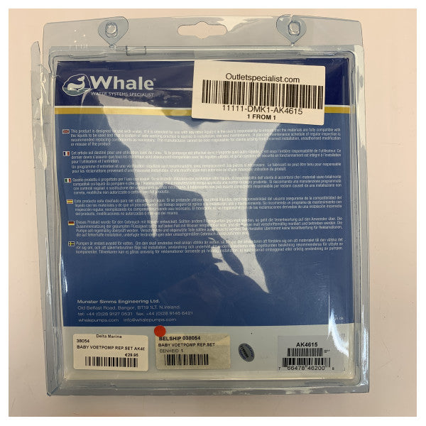 Whale AK4615 servicekit til New Babyfoot marinepumpe