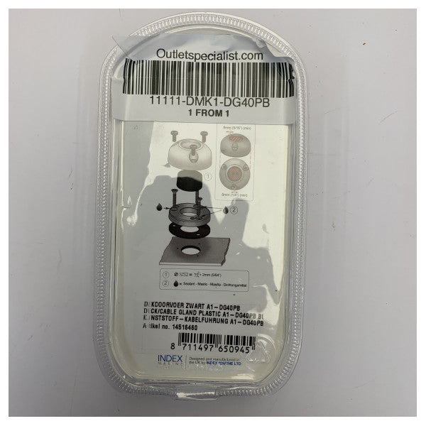 Talamex DG40PB Passacavo impermeabile in plastica nera per ponte