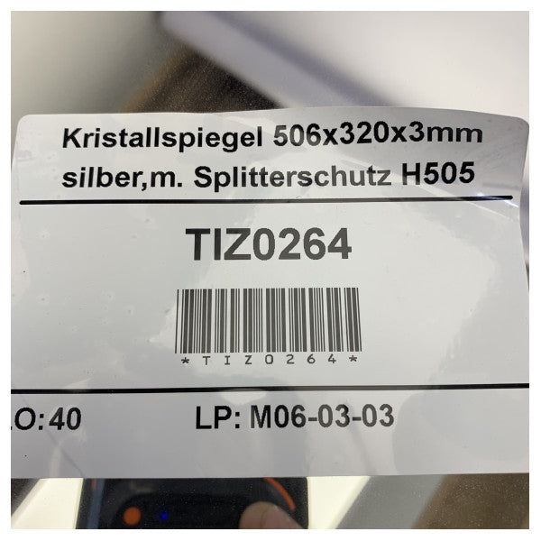 Hanse Yachts Kristallspiegel 506x320x3mm mit Splitterschutz - TIZ0264