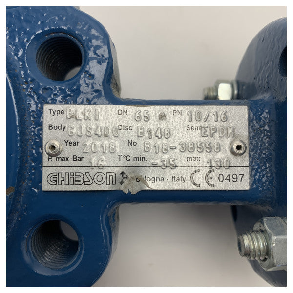 ギブソン BLK 1 DN65 GUS1400 16 バー バタフライバルブ 青