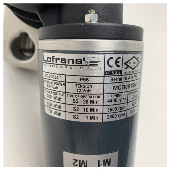 Lofrans Scorpion | X1 | 500W | 12V | 6 mm anchor winch with capean - 70406