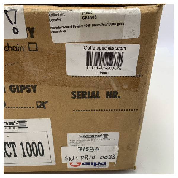 Lofrans Project 1000 X2 | 24V | 10 mm elektriskt ankarspel - ankarspel - 600575