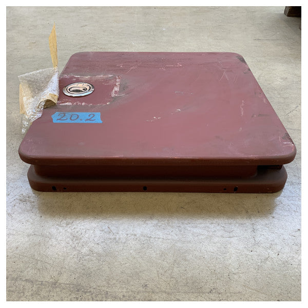 Porta plana de alumínio de grau marítimo CRN 710x730x250mm com fechadura de aço inoxidável � Escotilha durável à prova de intempéries para barcos e mastros