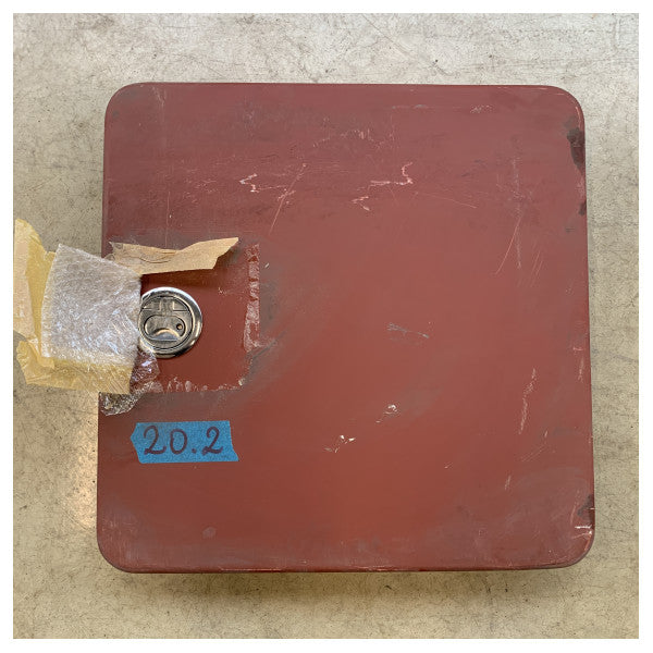 Porta plana de alumínio de grau marítimo CRN 710x730x250mm com fechadura de aço inoxidável � Escotilha durável à prova de intempéries para barcos e mastros