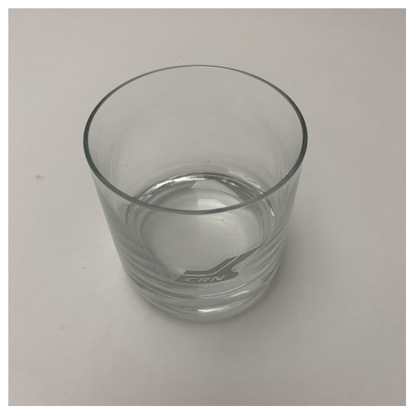 CRN Classic Marine Drinking Glass � Verre transparent durable avec logo CRN chromé pour une utilisation nautique