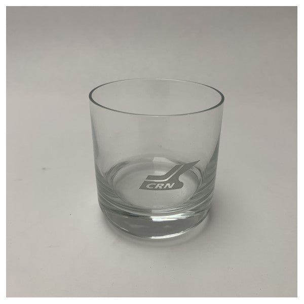 CRN Classic Marine Drinking Glass � Verre transparent durable avec logo CRN chromé pour une utilisation nautique
