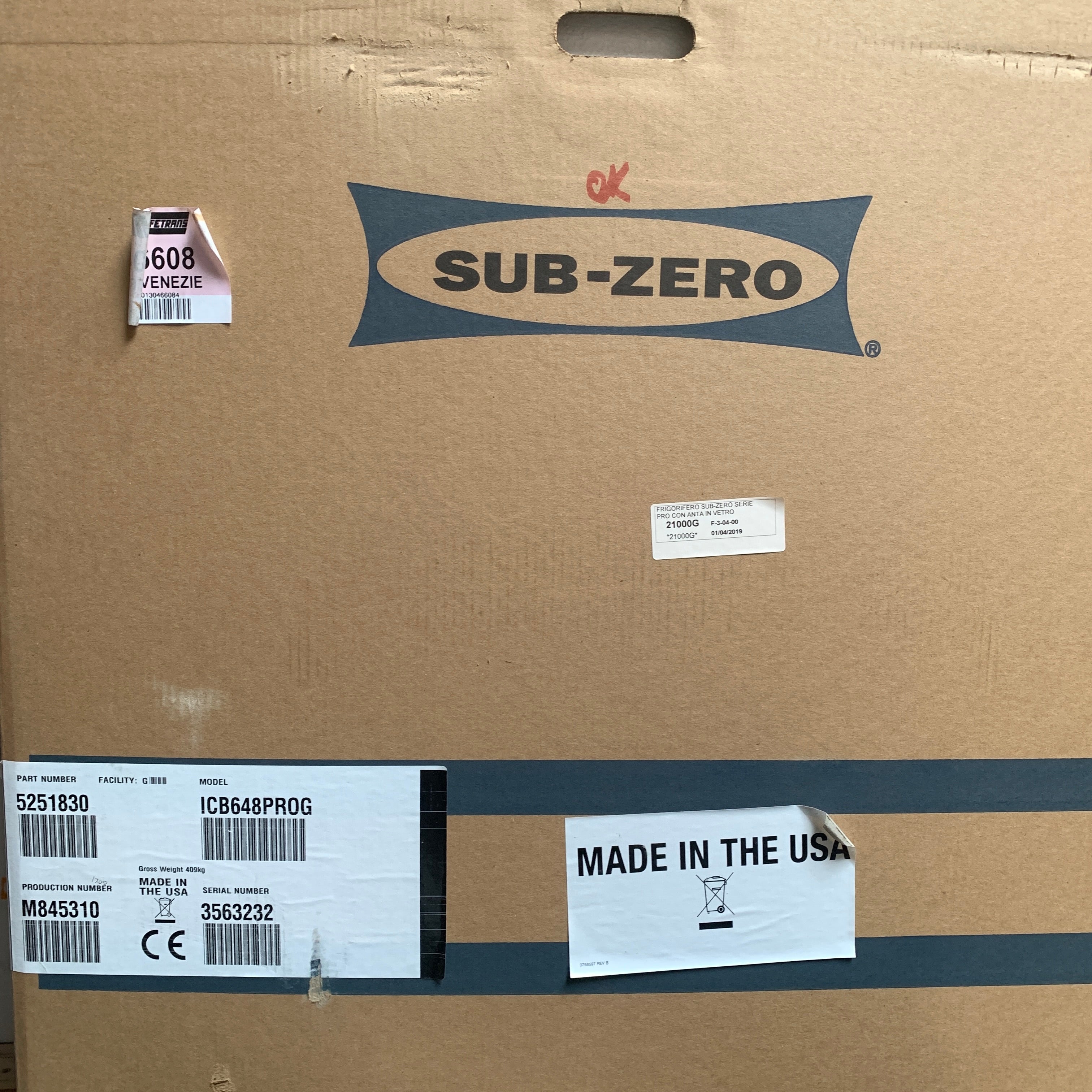 Sub Zero Pro 48 paslanmaz çelik Amerikan buzdolabı | dondurucu - ICB648PROG