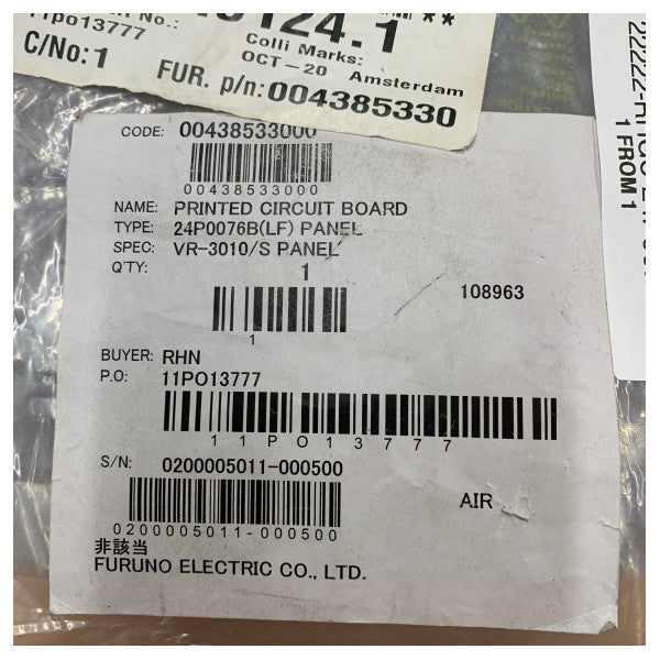 Furuno 24P0076B(LF) Panel PCB for VR-3000/S and VR-3010/S S-VDR -