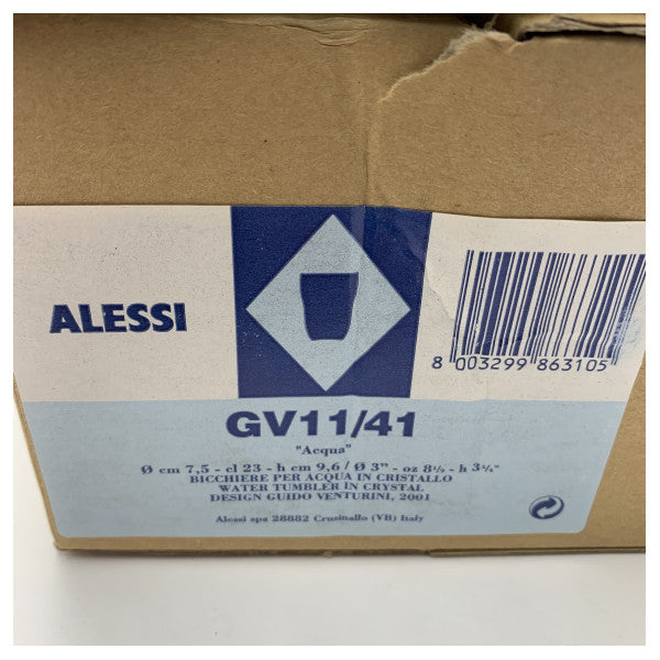 アレッシィ クリスタル ウォーターグラス 230ml - グイド・ヴェンチュリーニによるラグジュアリーイタリアンデザイン