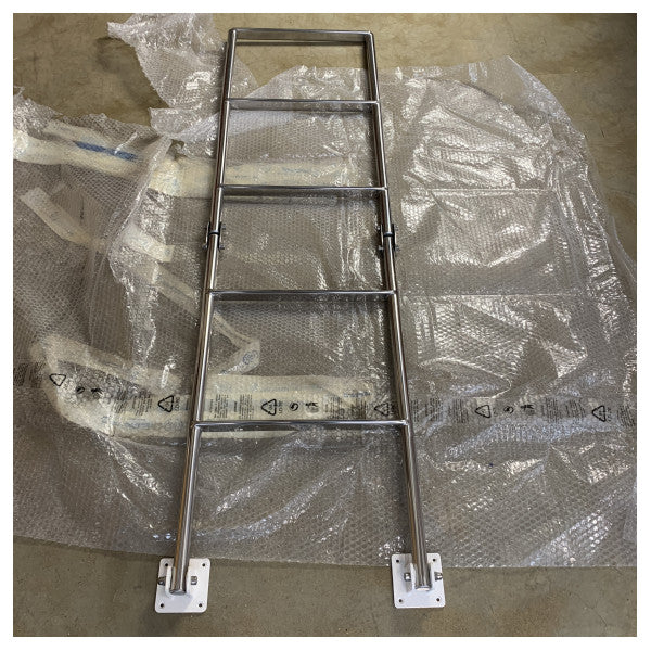 Ferretti Hochwertiger Edelstahl Marine Klappbare Bootsleiter für Schiffe und Yachten 142 x 40 cm