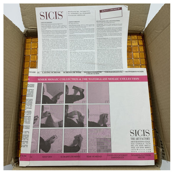 Sicis Amber Mosaic Tiles - Hochwertiges, wasserfestes Glasmosaik für Marine und Innendekoration