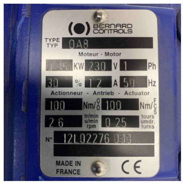 Високоякісний морський пластинчастий поворотний клапан Bernard DN125 з вкладишем з EPDM та приводом Bernard Controls 230V