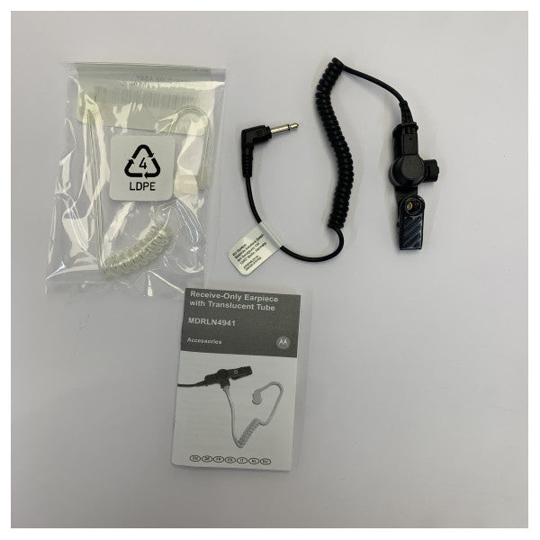 Motorola MDRLN4941A Receive-Only Earphone with Transparante Tube