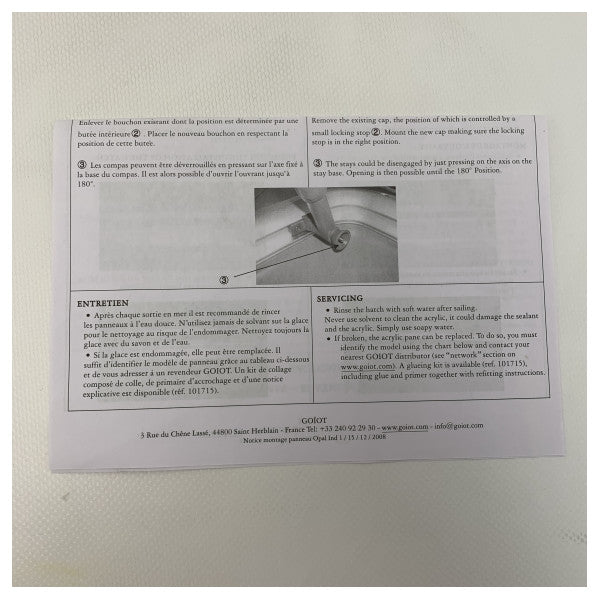 GOIOT OPAL T20 ALUMINUM HATCH 401 x 256 mm - 116.103