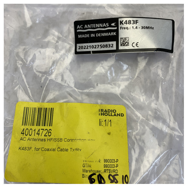 AC Antennas K483F HF/SSB з'єднувальний блок для коаксіального кабелю Tx/Rx - Морський