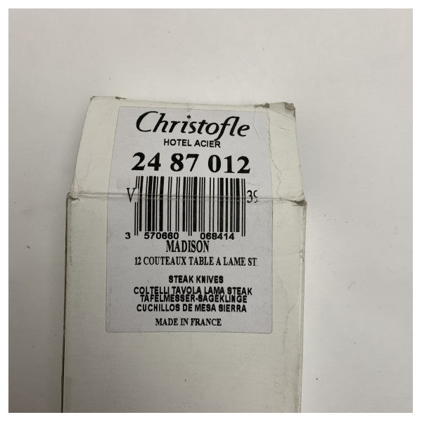 クリストフル 高品質ステンレススチール マディソン テーブルナイフセット 24 87 012