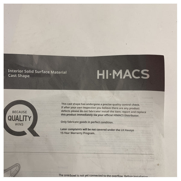 Hi-Macs CB330C/S28 Solid Surface Round Marine Sink