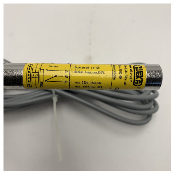 Ανθεκτικός μαγνητικός διακόπτης στάθμης από ανοξείδωτο χάλυβα IP68 της Weka για ακριβή παρακολούθηση της στάθμης υγρού έως 150�C