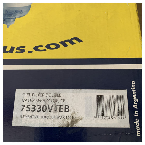 Vetus 75330VTEB Doppelter Kraftstofffilter Wasserabscheider 360L/h