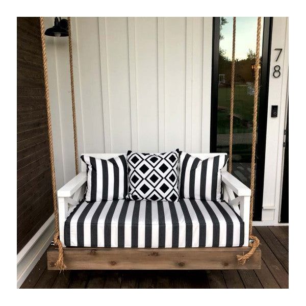 Sunbrella Yacht Stripe Black Water and Sun Proof Upholstery - 3740 - 5.2M