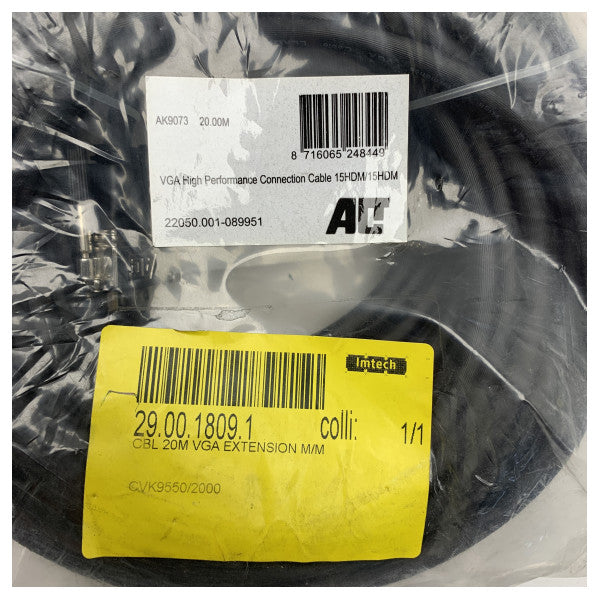 Морски VGA кабел с висока производителност 20 м от мъжки до мъжки тип - трайно водоустойчиво удължение за лодки и кораби