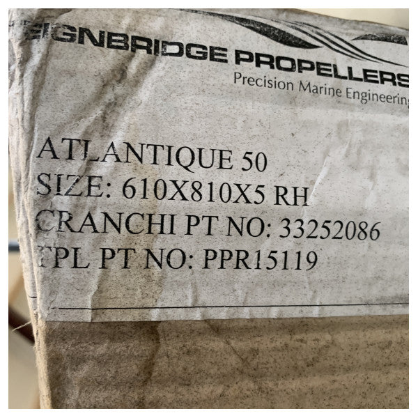 مروحة مروحة دفع بحرية من النحاس الأصفر Atlantique 50 من Teignbridge للمياه المالحة والعذبة 610 × 810 × 50 مم - PPR15119