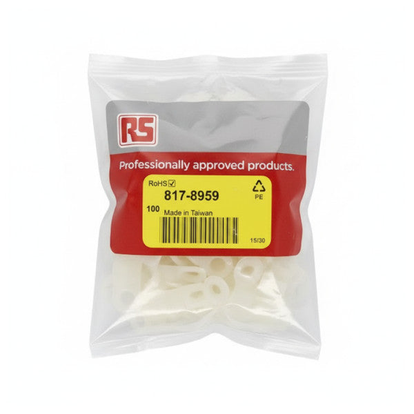 RS 817-8959 Cable Clips Polyethylene (PE) 100 Pieces Marine Cable Management