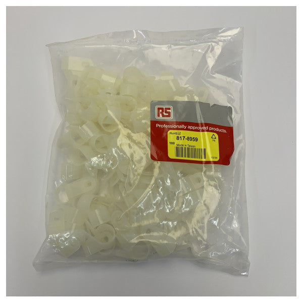 RS 817-8959 Cable Clips Polyethylene (PE) 100 Pieces Marine Cable Management
