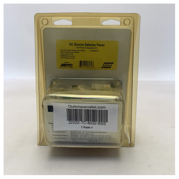 Przełącznik źródła zasilania Blue Sea 120 V 30 A | zasilanie z lądu | generator - 8032-BSS