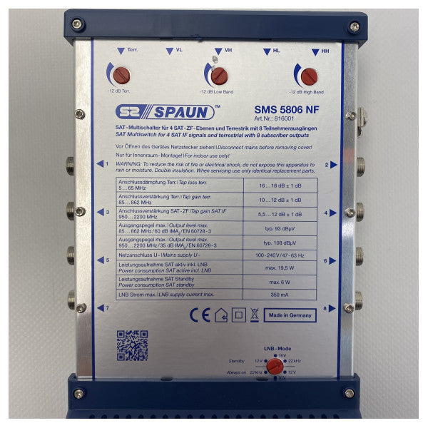 مفاتيح تبديل متعدد الإرسال SMS 5806 NF SAT متعدد الإرسال - 816001