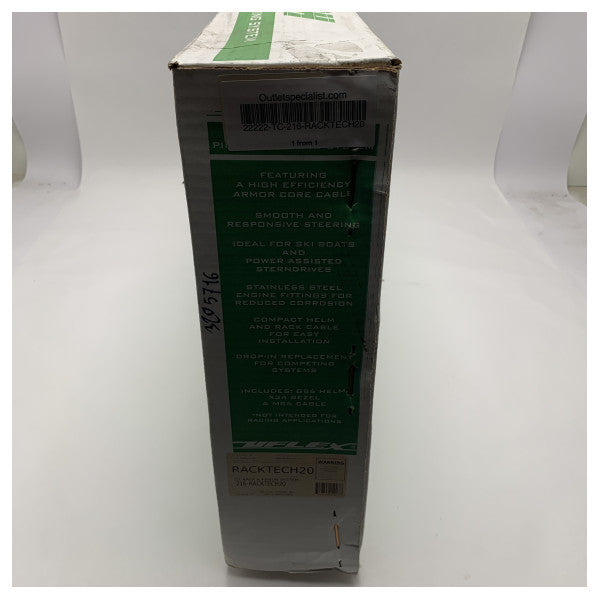 UFLEX Racktech 20-tums marin rack- och pinjongstyrsystem – Hållbart, lätt att installera, korrosionsbeständigt