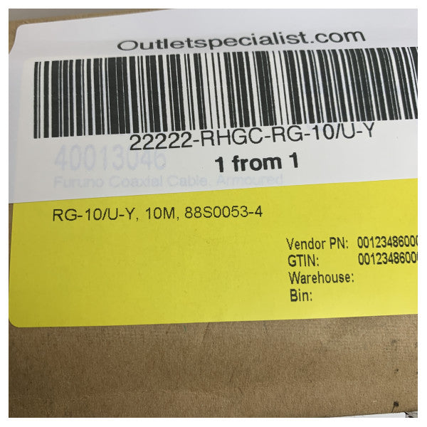 Furuno RG-10/U-Y Θωρακισμένο Ναυτικό Συ coaxial Καλώδιο 10μ - 88S0053-4