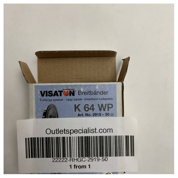 Altifalante Fullrange à prova d'água Visaton 8 Ohm 2,5 Polegadas K 64 WP