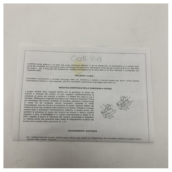 Gallinea medium 24V tuulilasinpyyhkimen moottori 560 90 astetta - 02066004