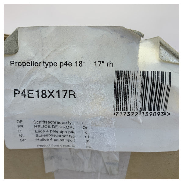 Vetus P3B-18 X 11R Propeller 3-Blade Brass Right Handed 30 mm